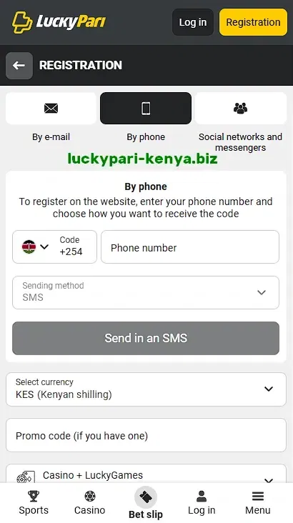 LuckyPari Kenya Registration Form